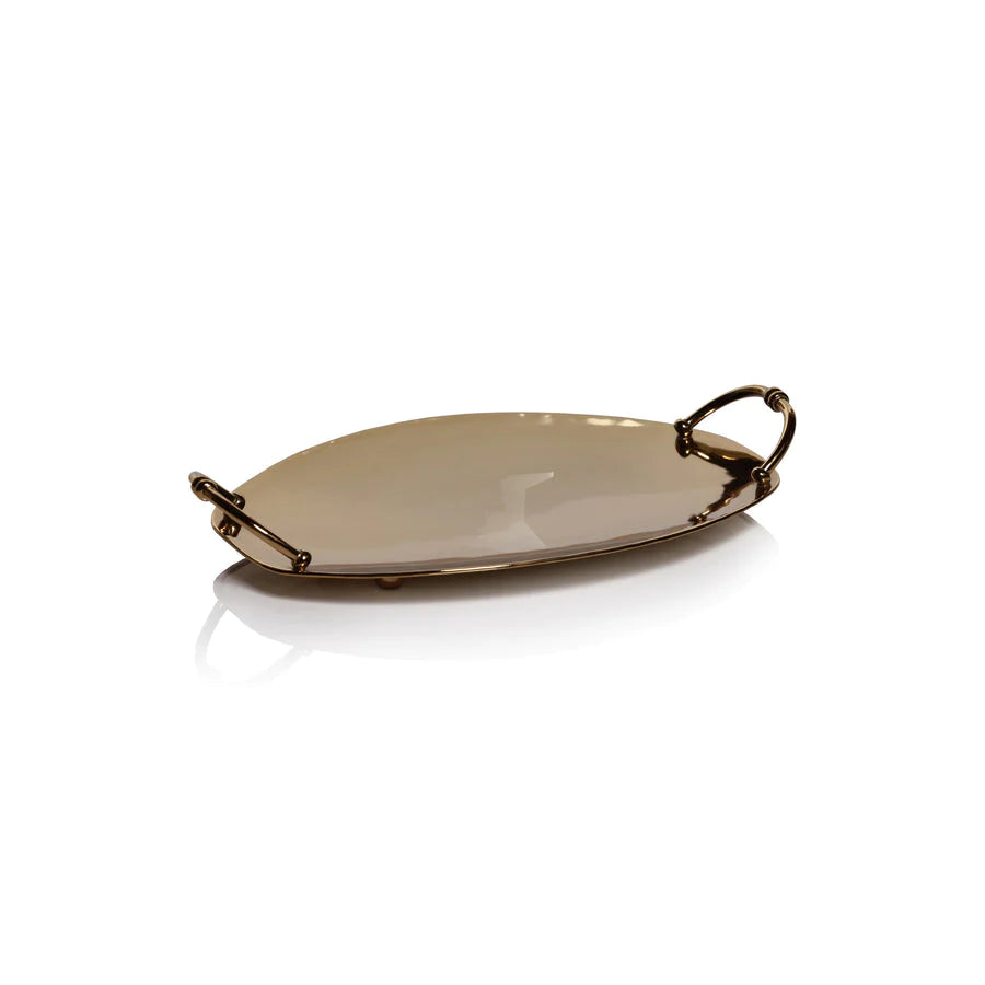 Alessia Gold Oval Serving Tray