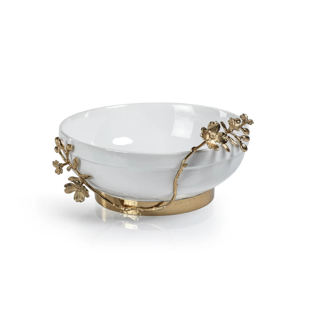 Zodax Tavolo Ceramic Bowl with Floral Trim