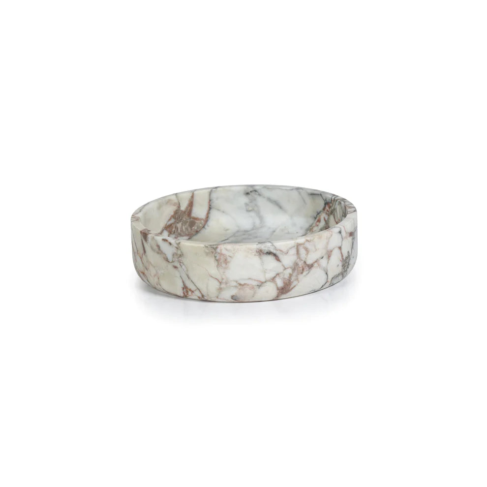 Zodax Rosso Verona matte marble bowl with veining