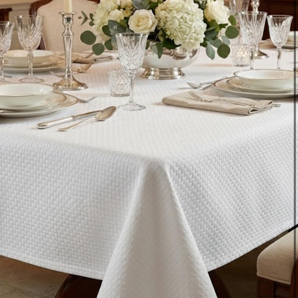 Adorn Your Table Basketweave Tablecloth