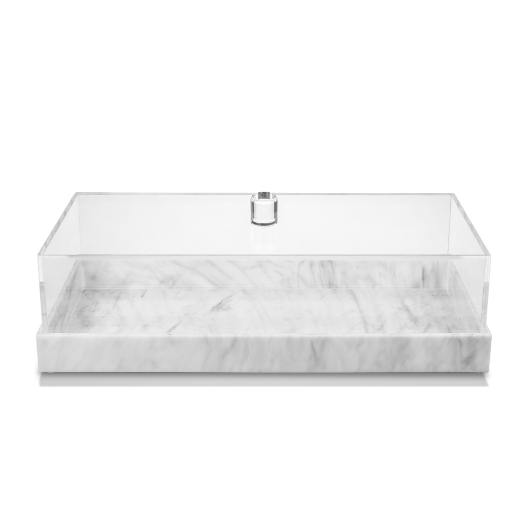 Lucite Marble Cake Box Rectangle Display
