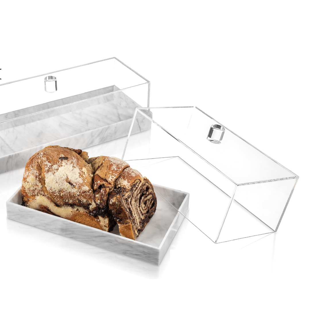 Lucite Marble Cake Box Rectangle Display