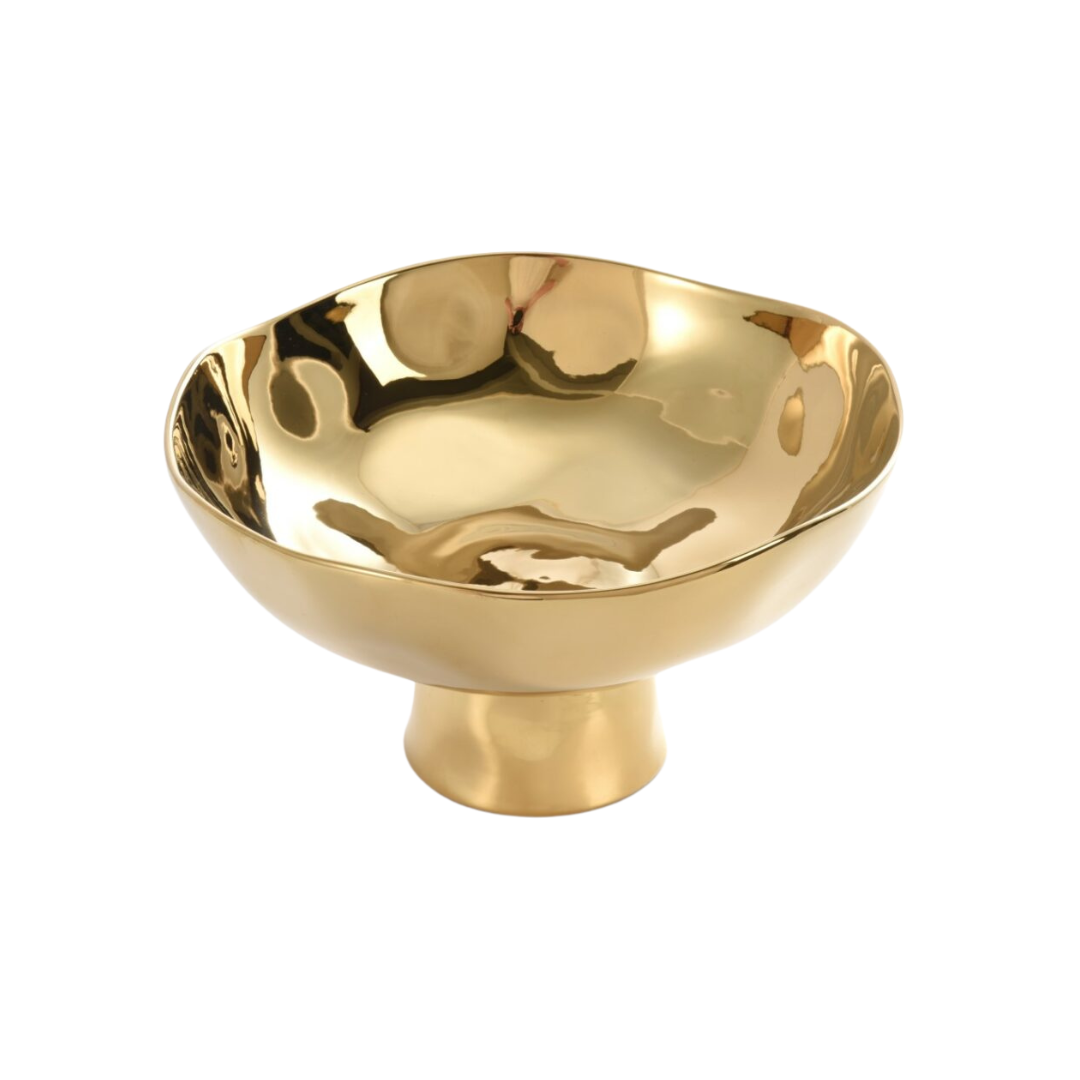 Moonlight Gold Porcelain Footed Bowl