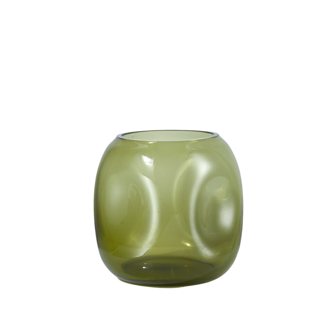 Dimpled Green Glass Vase