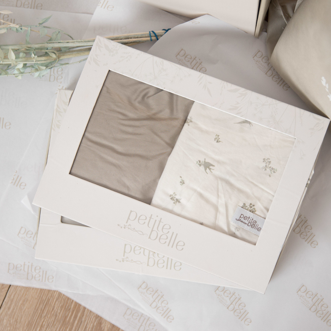 Petite Belle Tiny Buds Bassinet Sheet Set- Sage