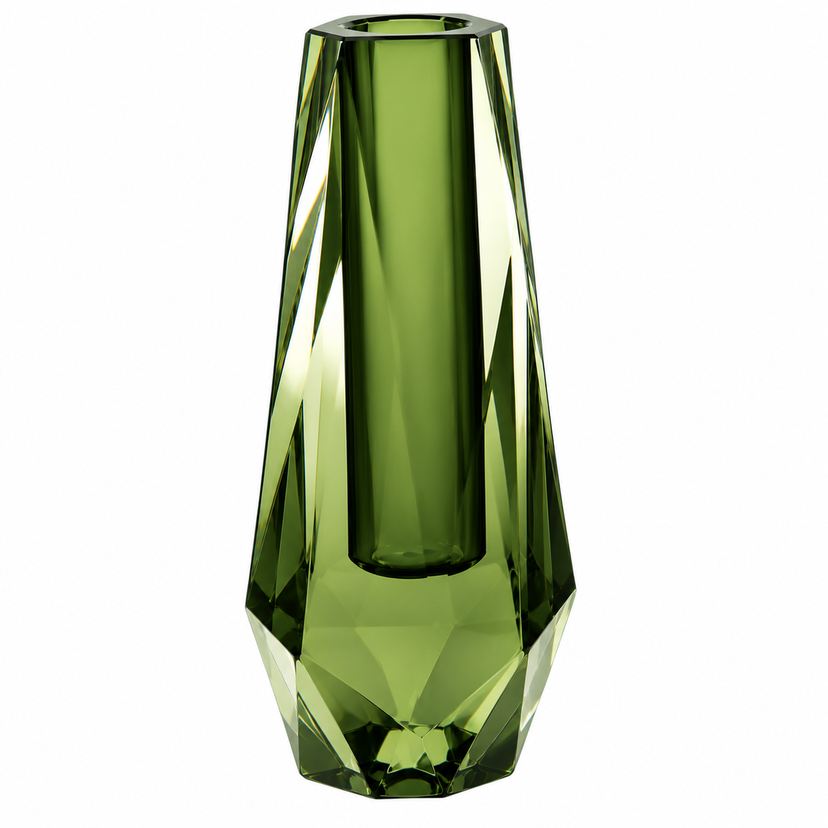 Luxe Modern Acrylic Bud Vase - Olive Jade