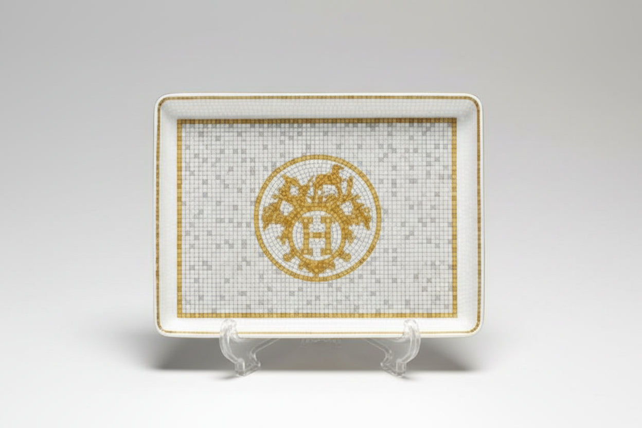 Mosaique Gold Tray by Hermes