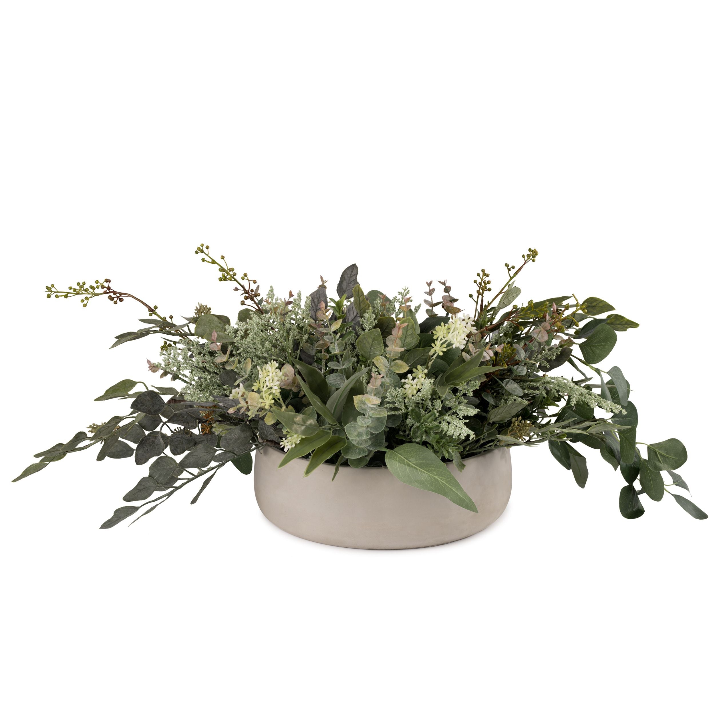 Flaura Eucalyptus Greenery  In Cement Pot