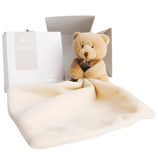 Doudou et Compagnie Teddy Bear with Baby Blanket