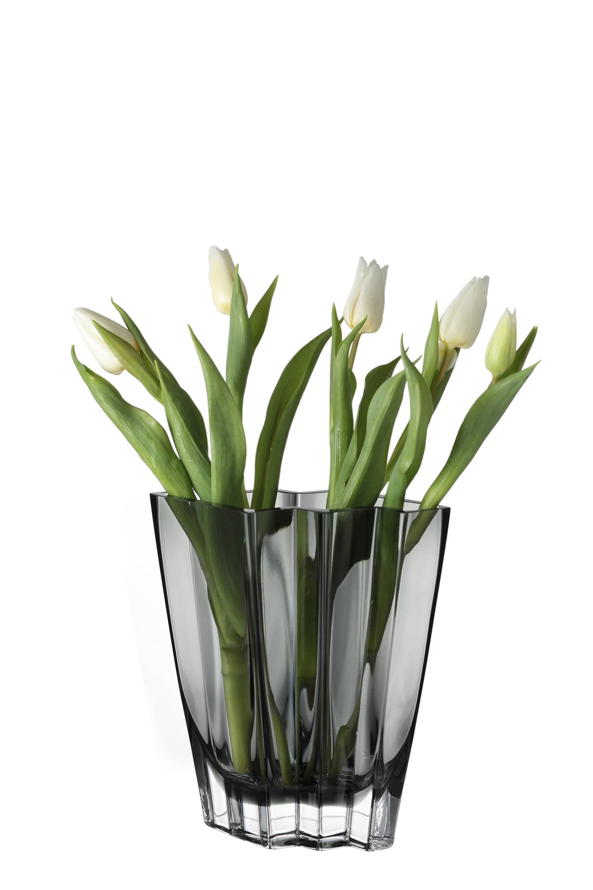 Chevron Vase, Transparent Gray, Available in 4 Sizes