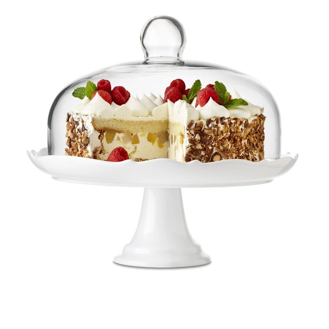 Bianco Pedestal Cake Plate and Dome