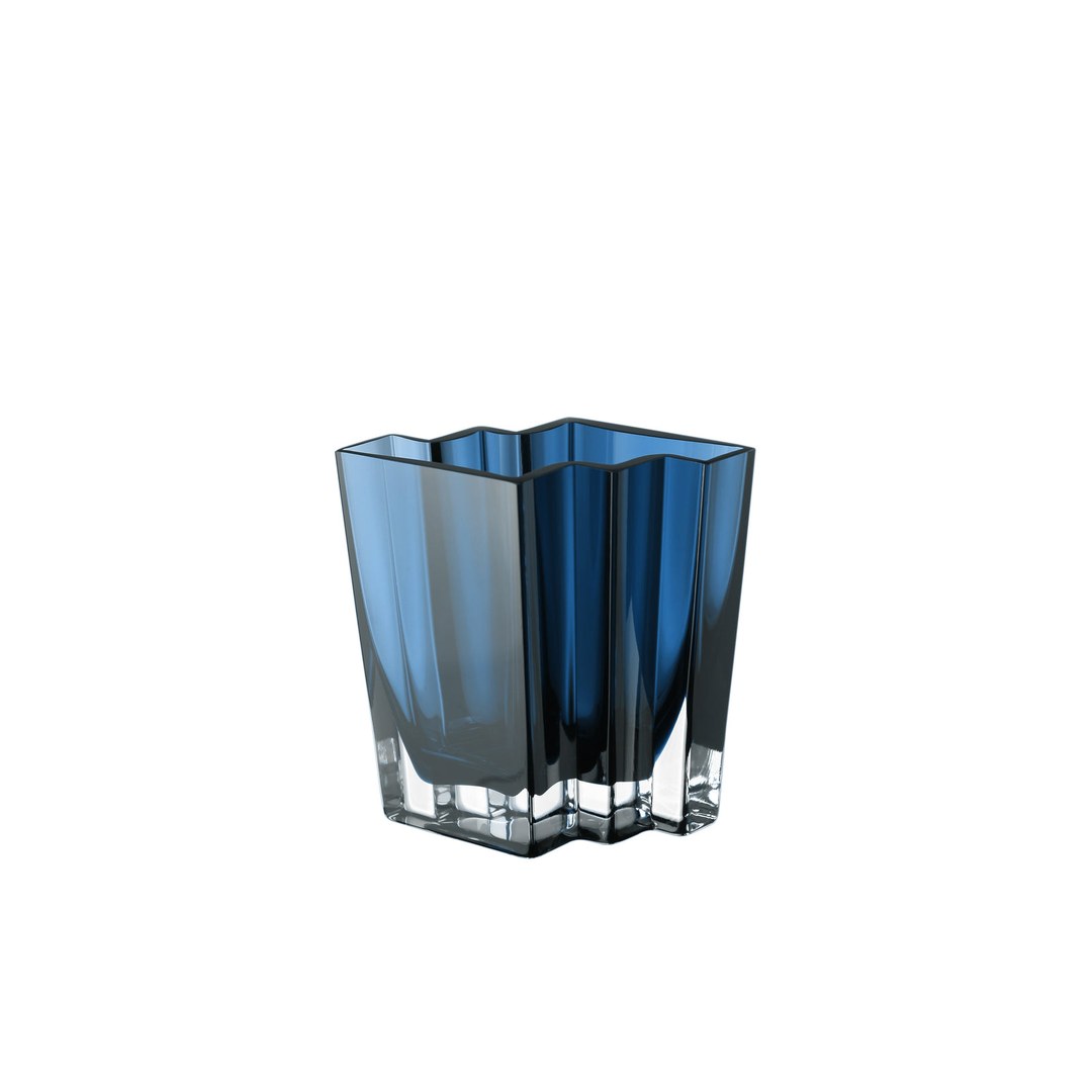 Chevron Vase, Midnight Blue,