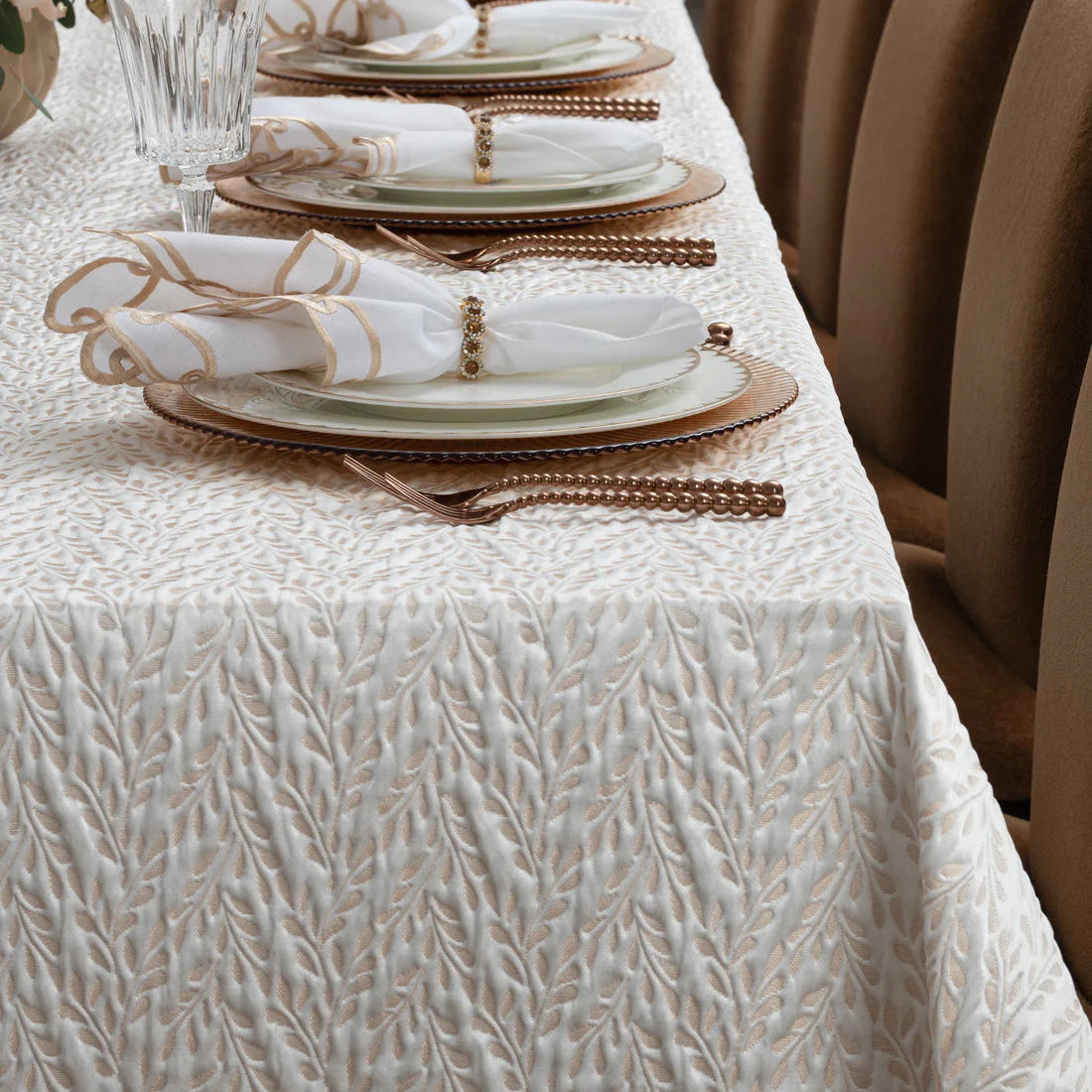 Adorn Your Table Gold Leaf Tablecloth