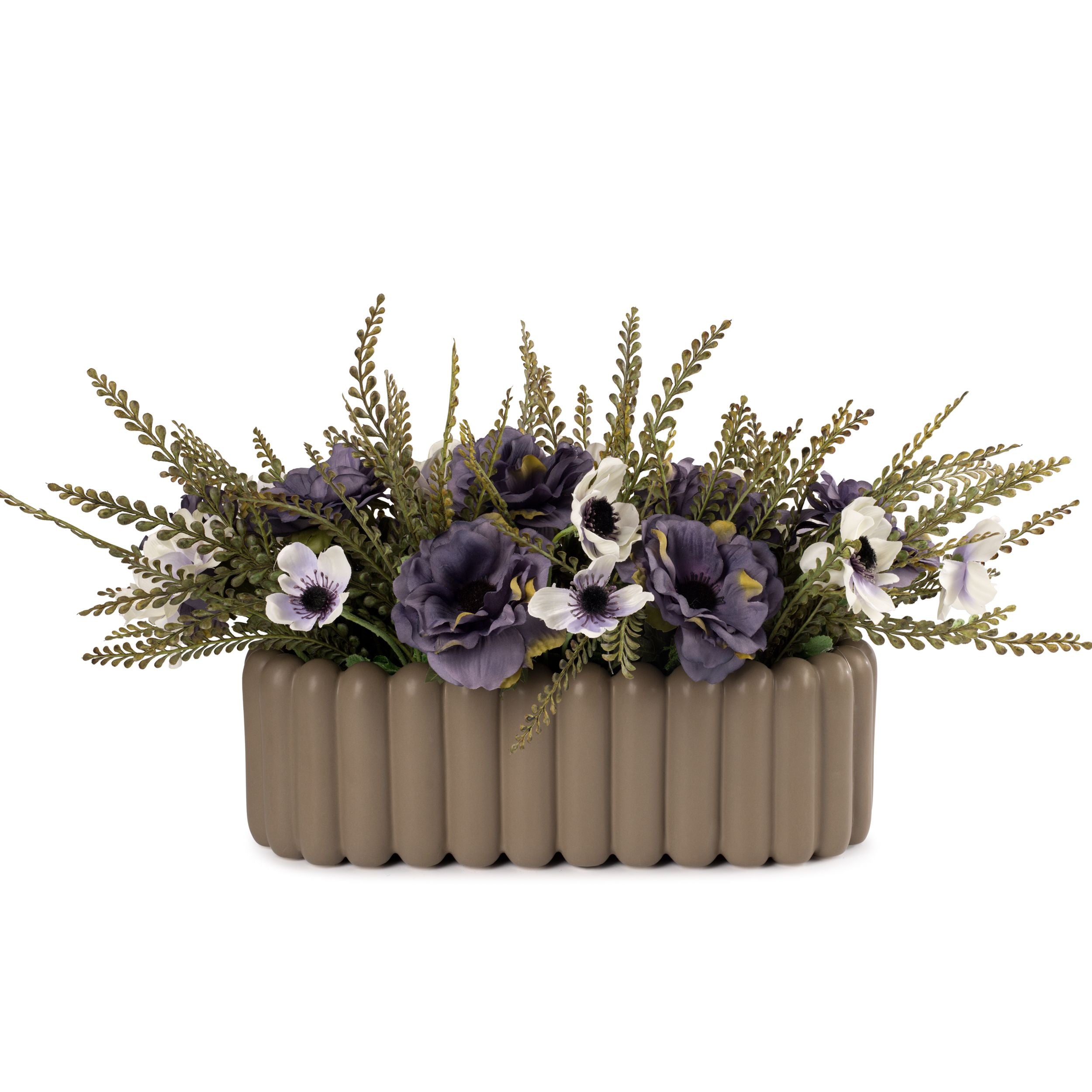 Flaura Violet Anemone in Pleated Pot