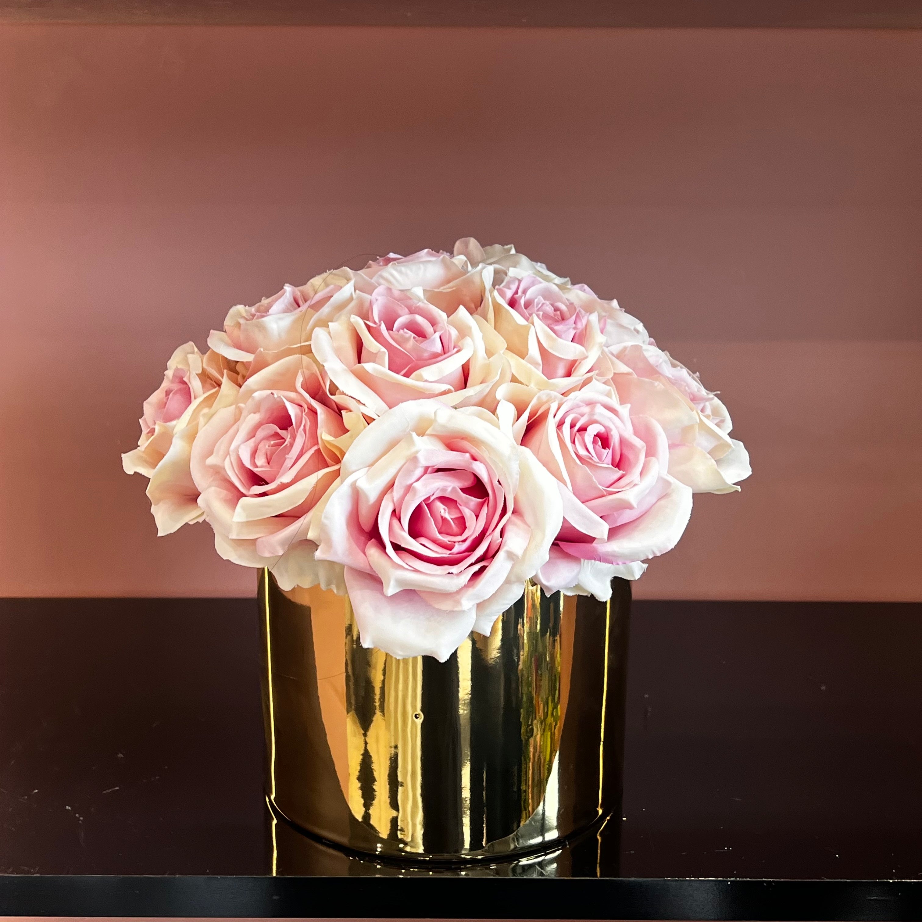 Flaura Pink Plush Roses- Medium