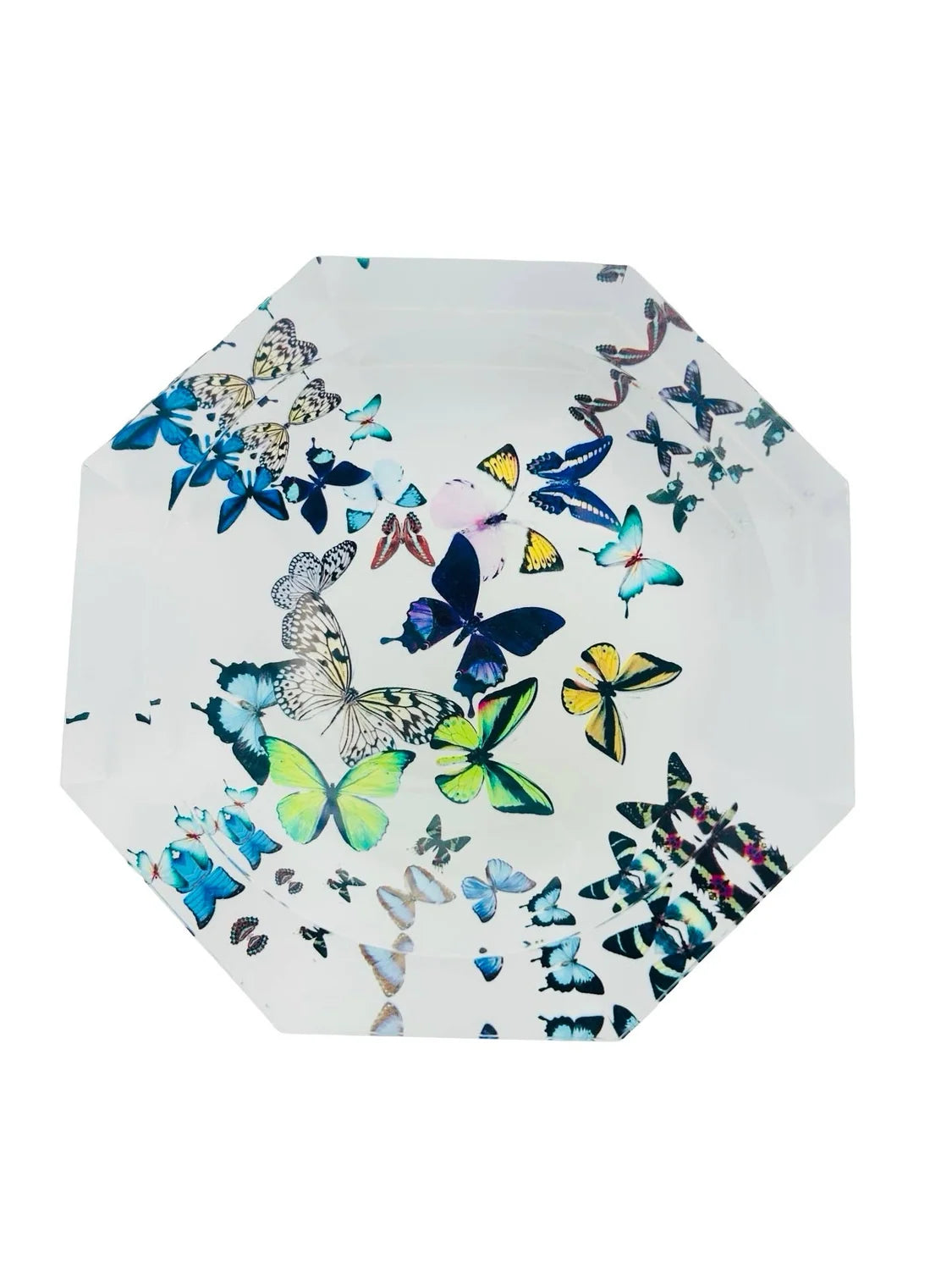 Floral Octagonal Acrylic Accent Bowl