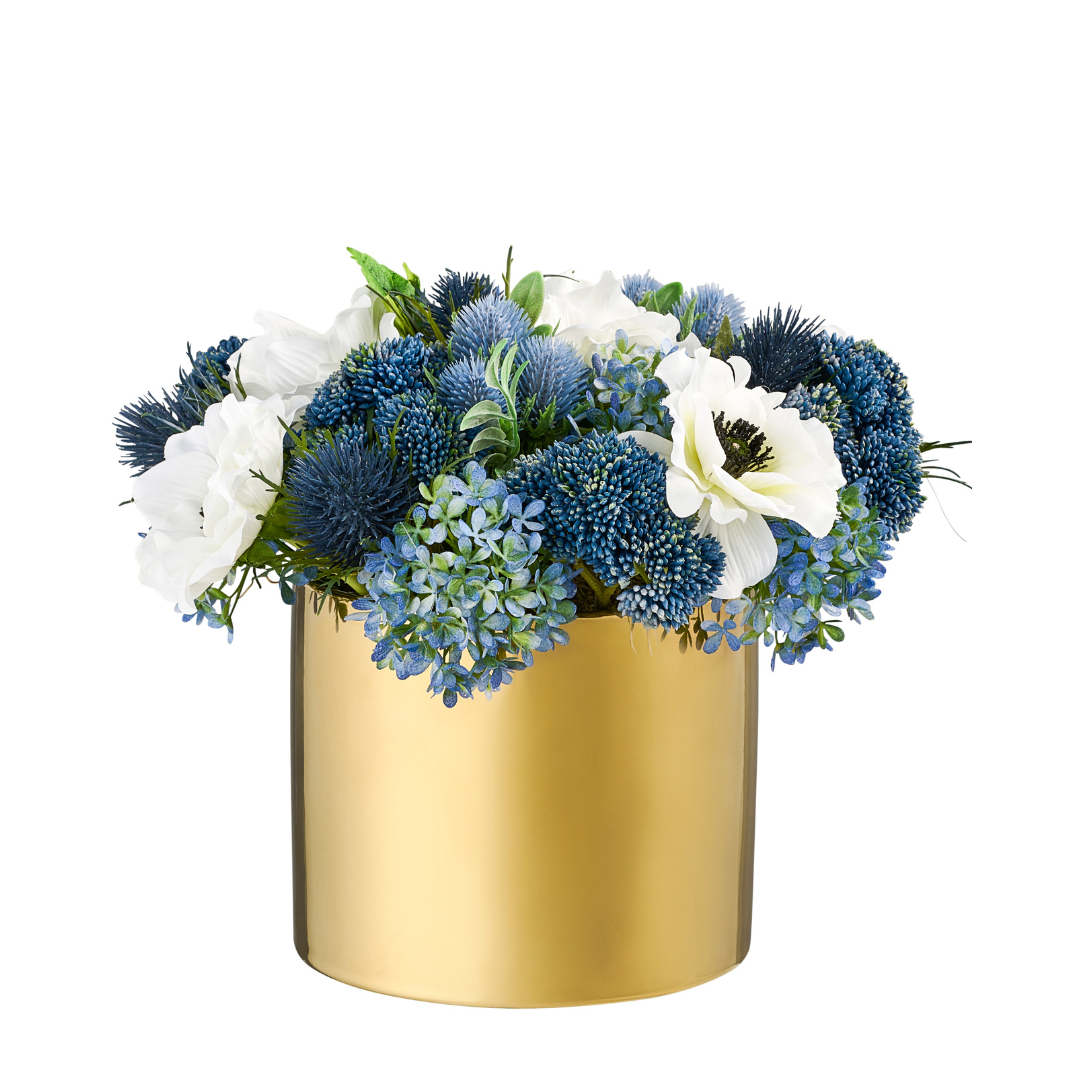 Flaura Anemone with Blue Hydrangea- Medium