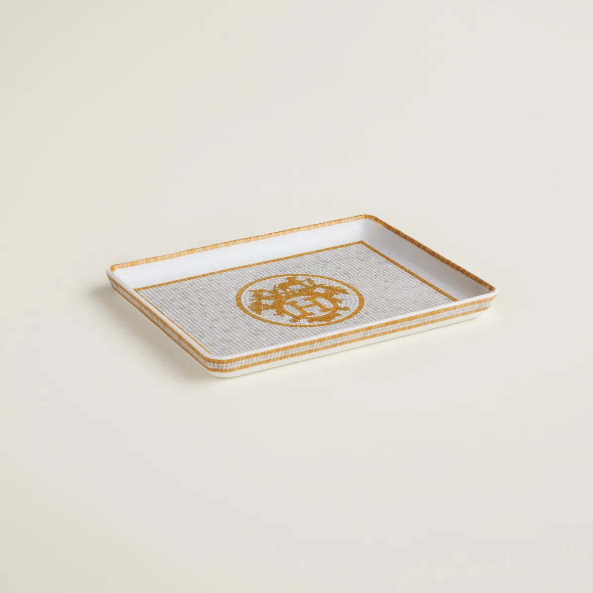 Mosaique Gold Tray by Hermes
