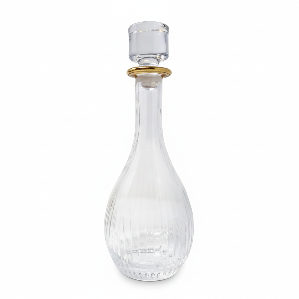 Liscio Ottico Decanter with Linear Design and Gold Rim