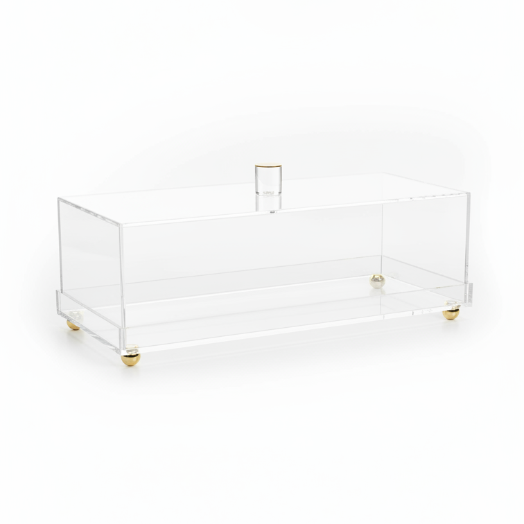 Vikko Lume Rectangle Tray and Dome Cover with Gold Legs