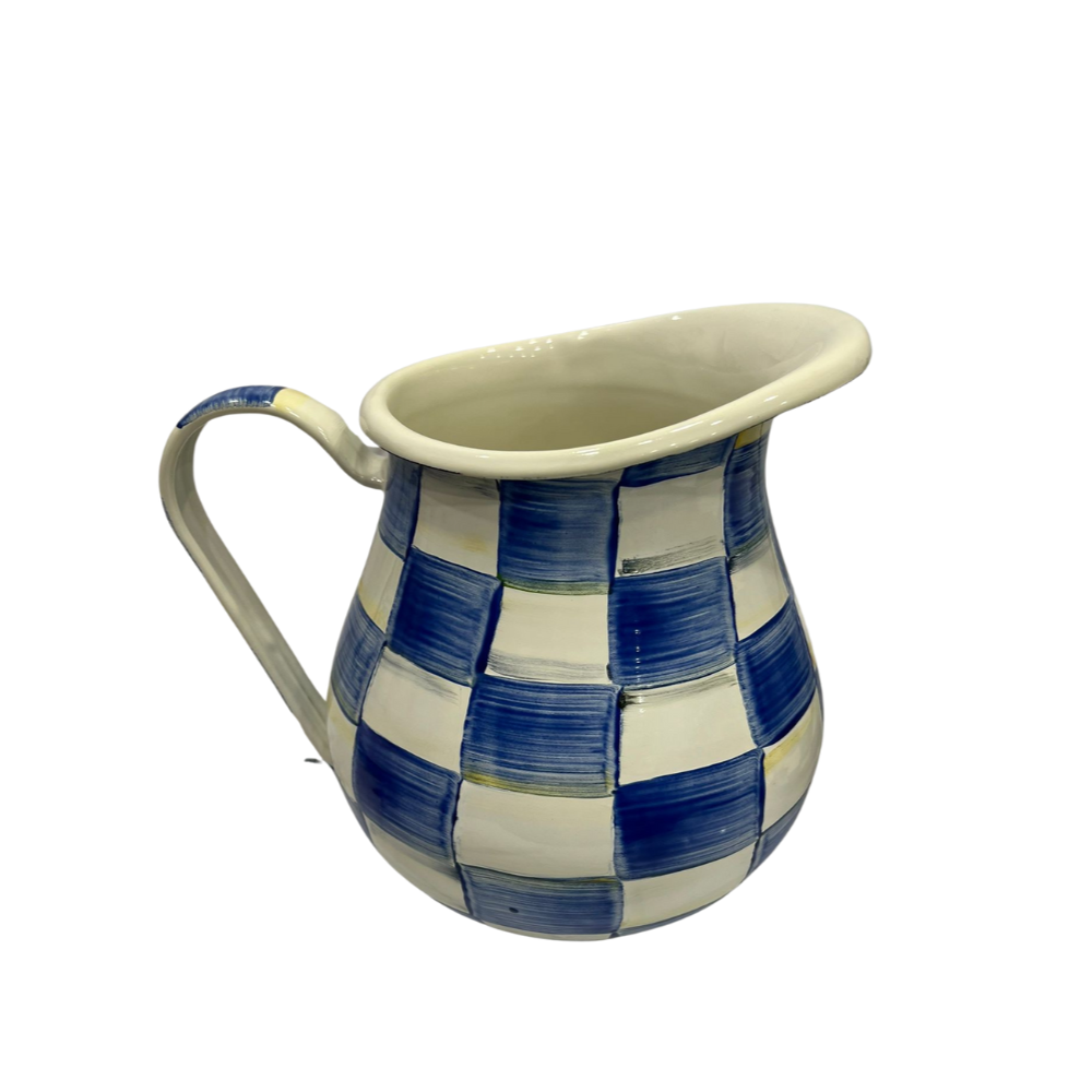 MacKenzie-Childs Royal Check Round Pitcher