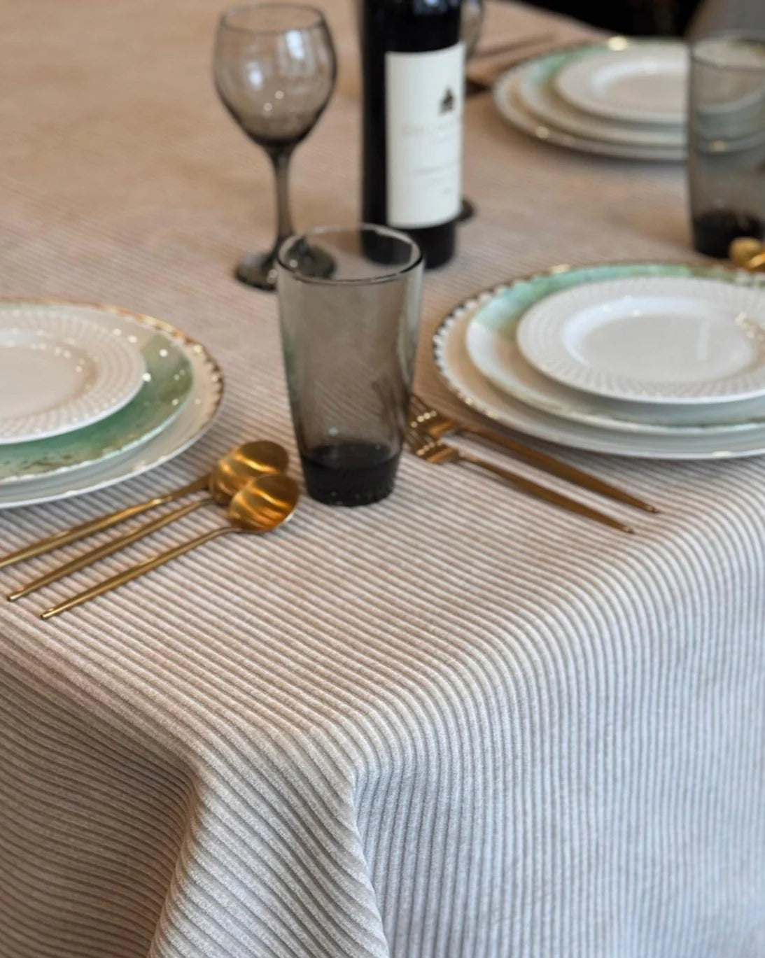 Adorn Your Table Velvet Ribbed Tablecloth
