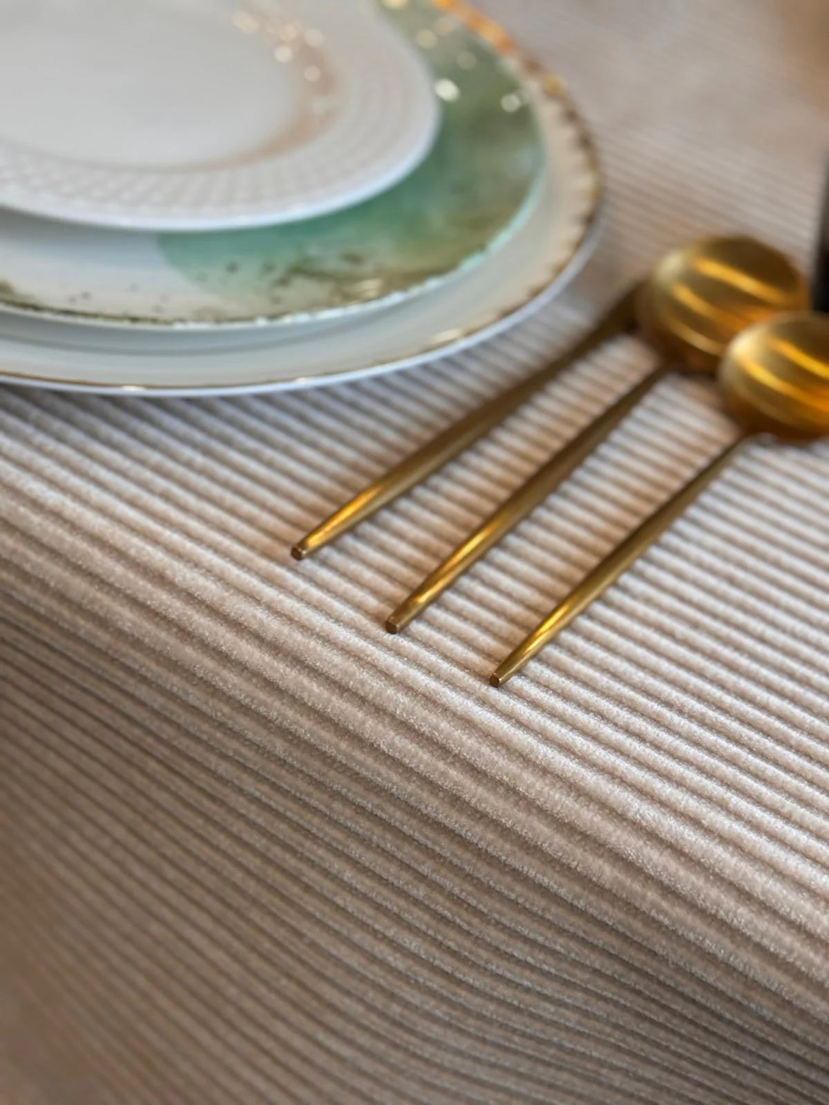 Adorn Your Table Velvet Ribbed Tablecloth