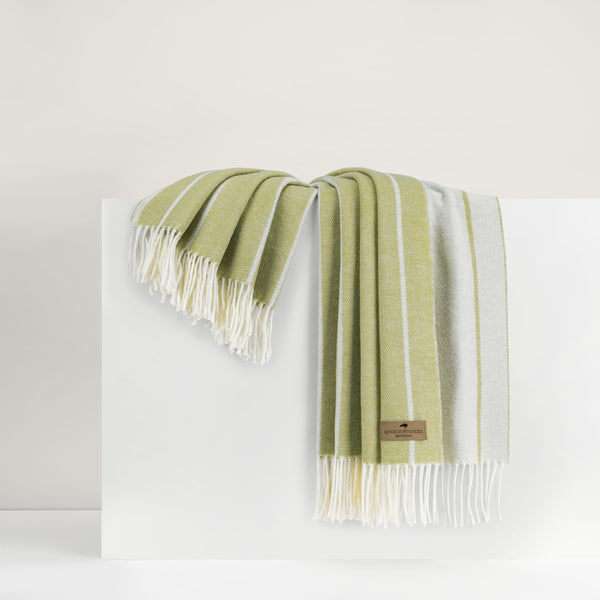 Lands Downunder Fiji Stripe Throw- Lemongrass