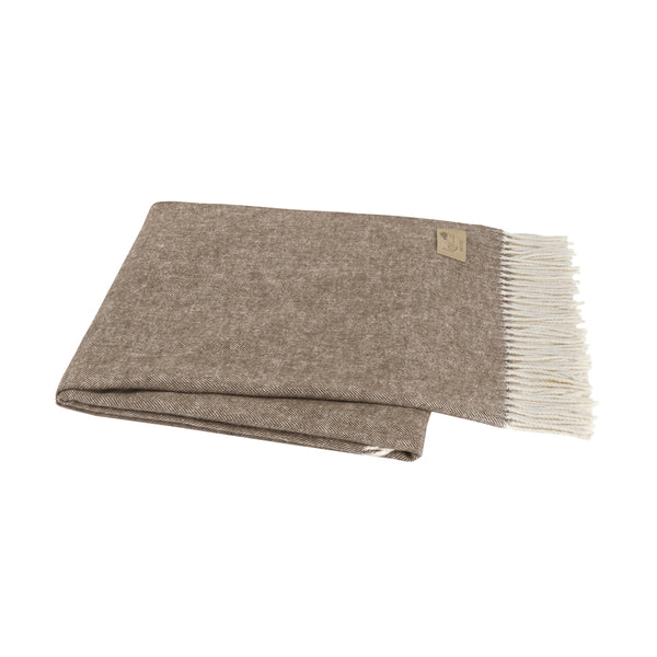 Lands Downunder Italian Herringbone Throw- Cocoa