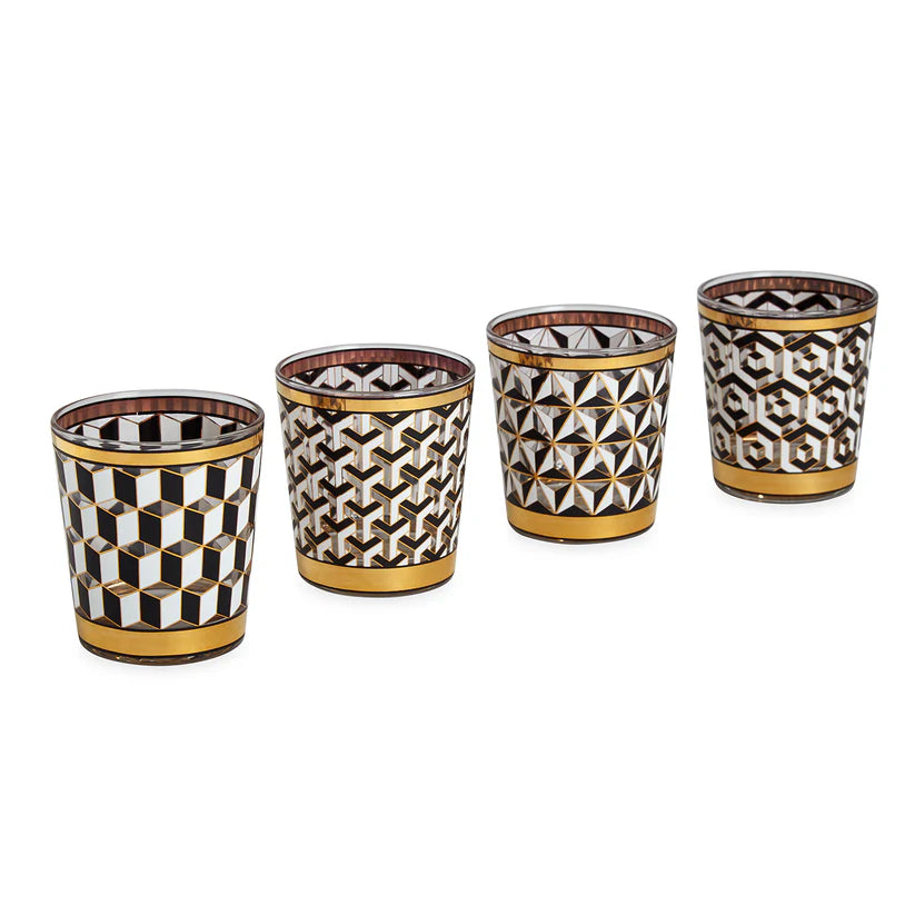 Jonathan Adler Boxed Versailles Glassware- Black