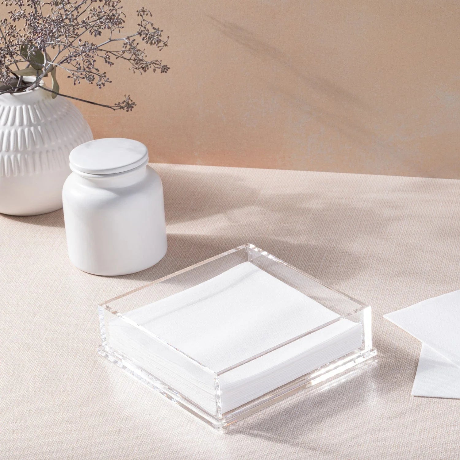 Basic Lucite Napkin Holder/ Guest Towel Tray