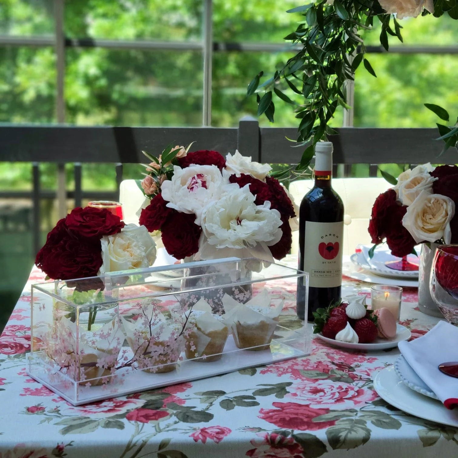 Cherry Blossom Rectangle Cake Dome