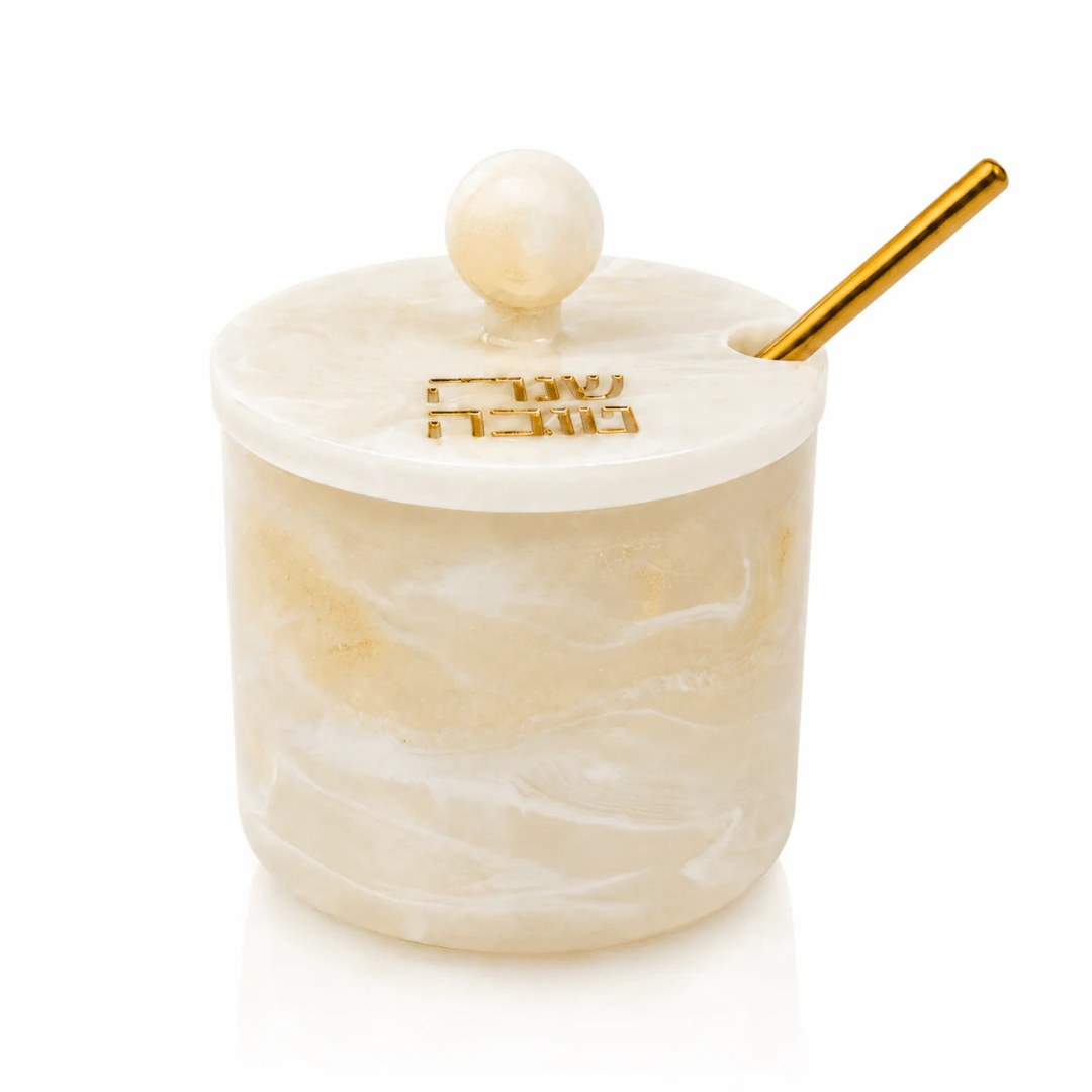 Gold Round Resin Honey Dish 