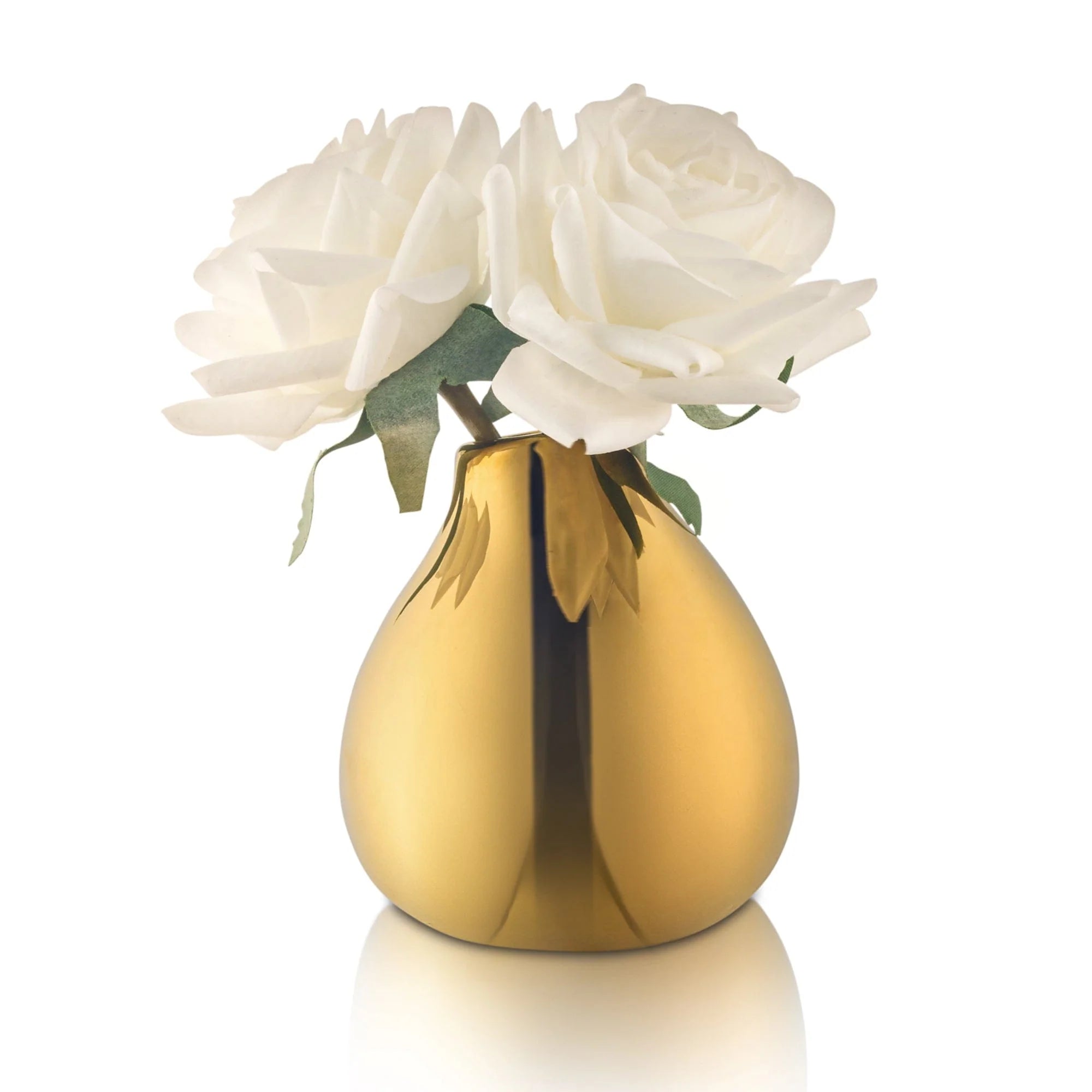 Gold Faux Floral Teardrop Vase