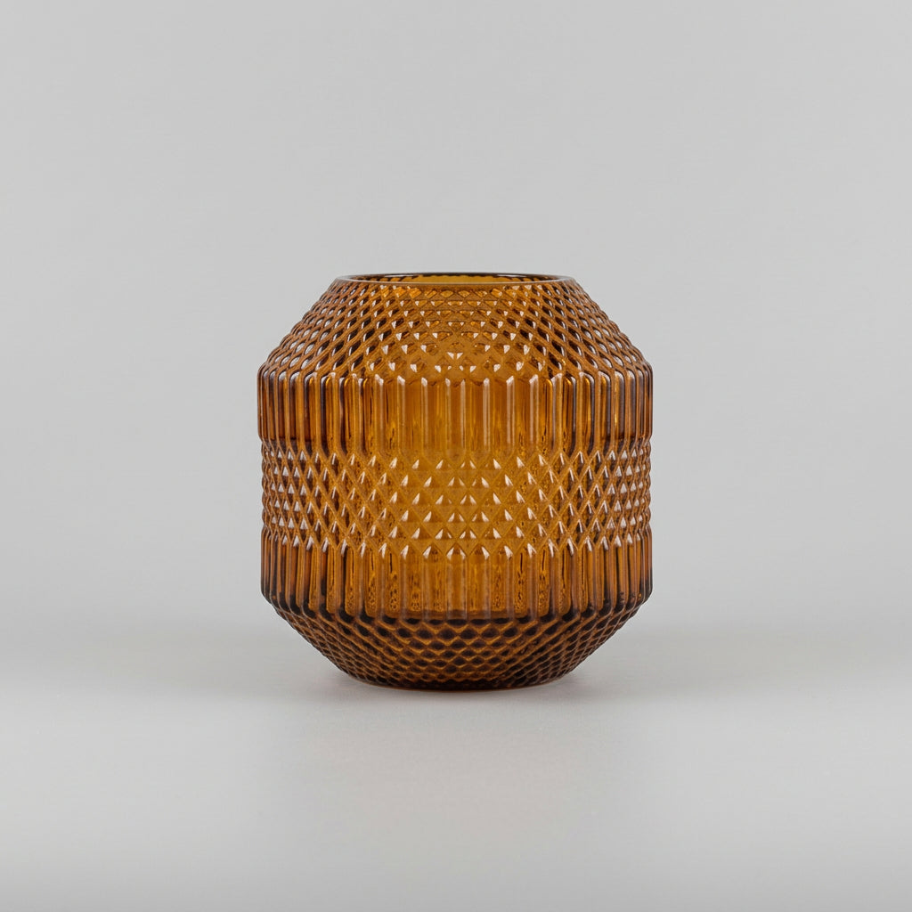 Patrick amber glass vase small