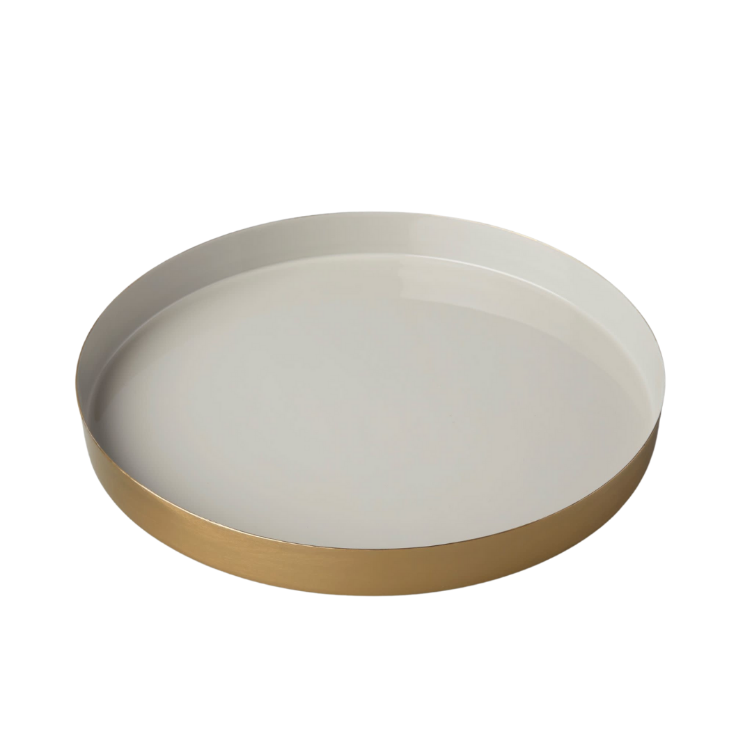 Gold and Enamel Round Tray