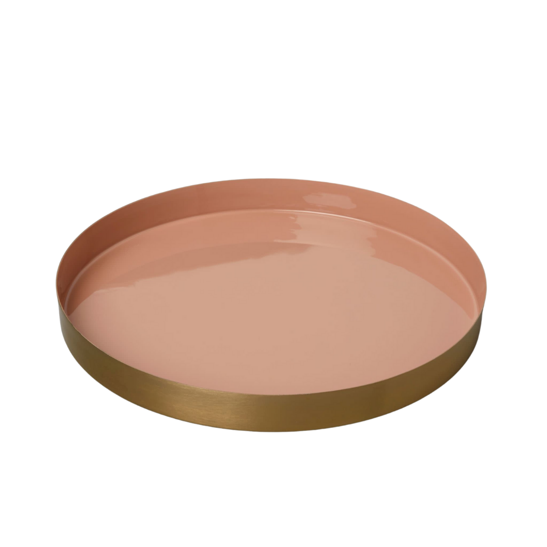 Gold and Enamel Round Tray