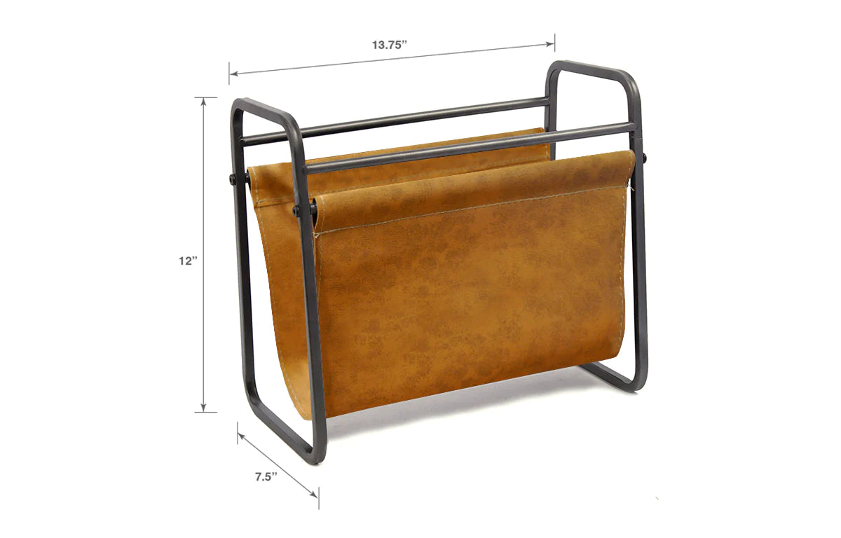 Metal and Leather Magazine Holder