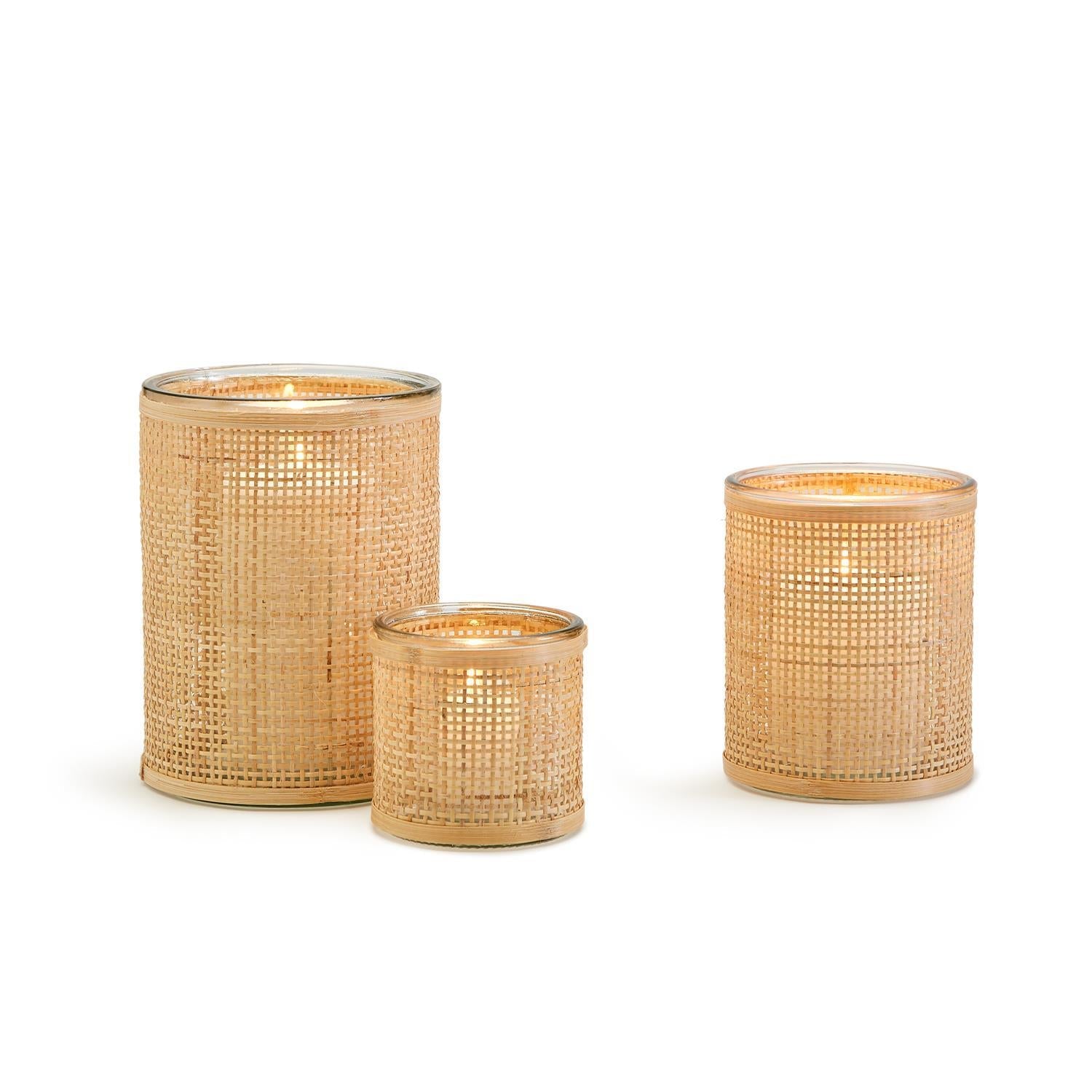 Weaved Rattan Wrapped Cachepot