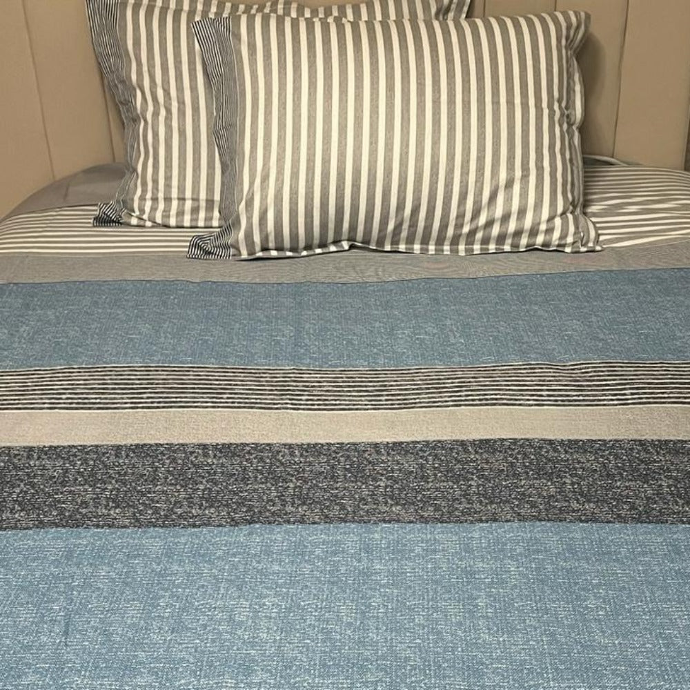 AT EASE Denim Stripe Duvet Set