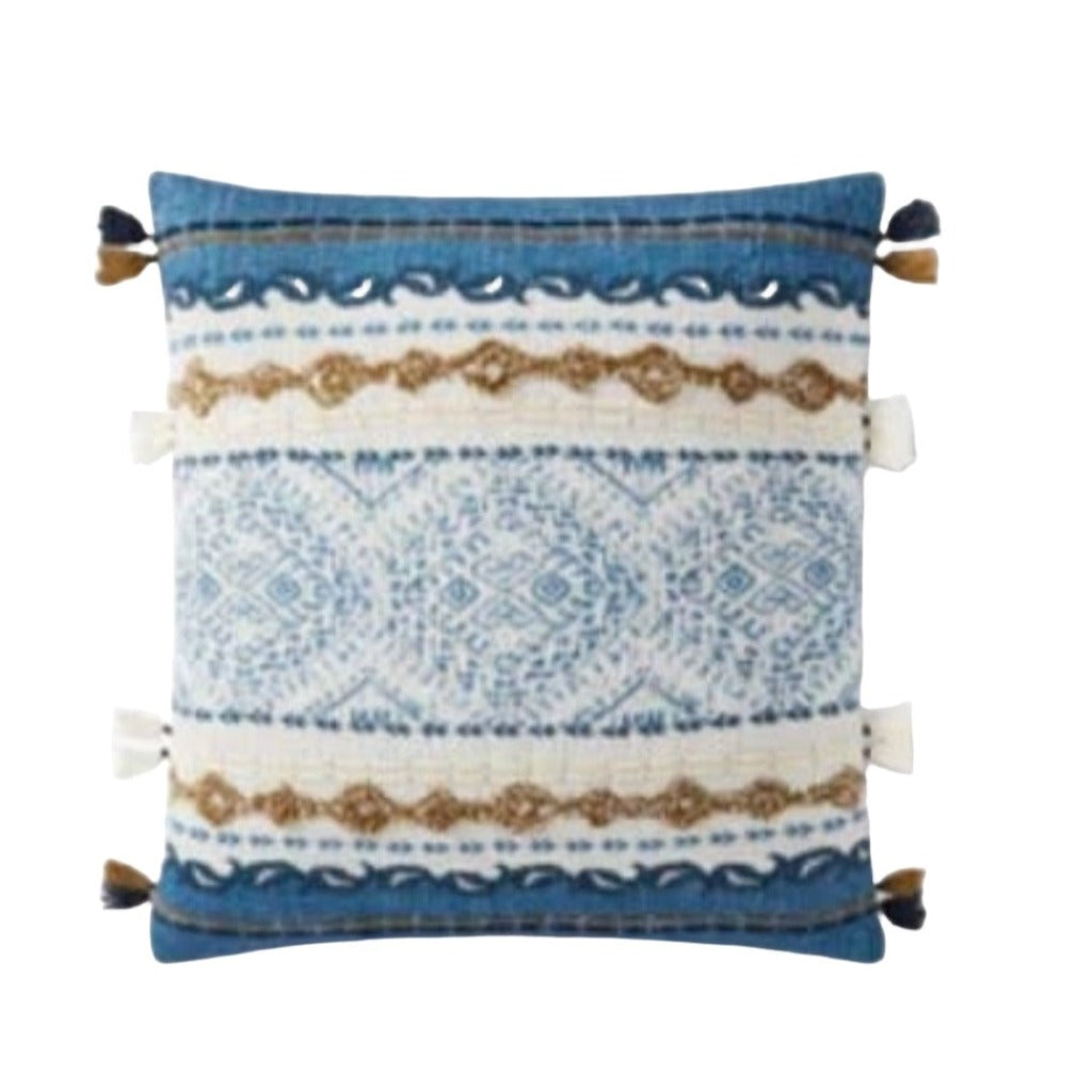 Bohemian Blue/Natural Pillow