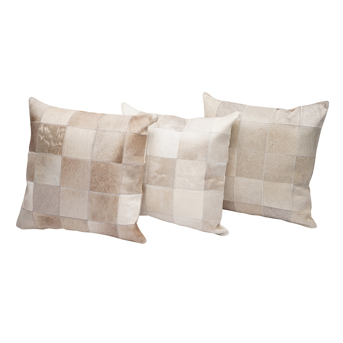 Champagne Patch Cowhide Pillow