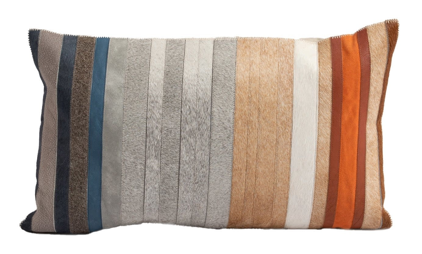Cowhide Multi Stripe Pillow