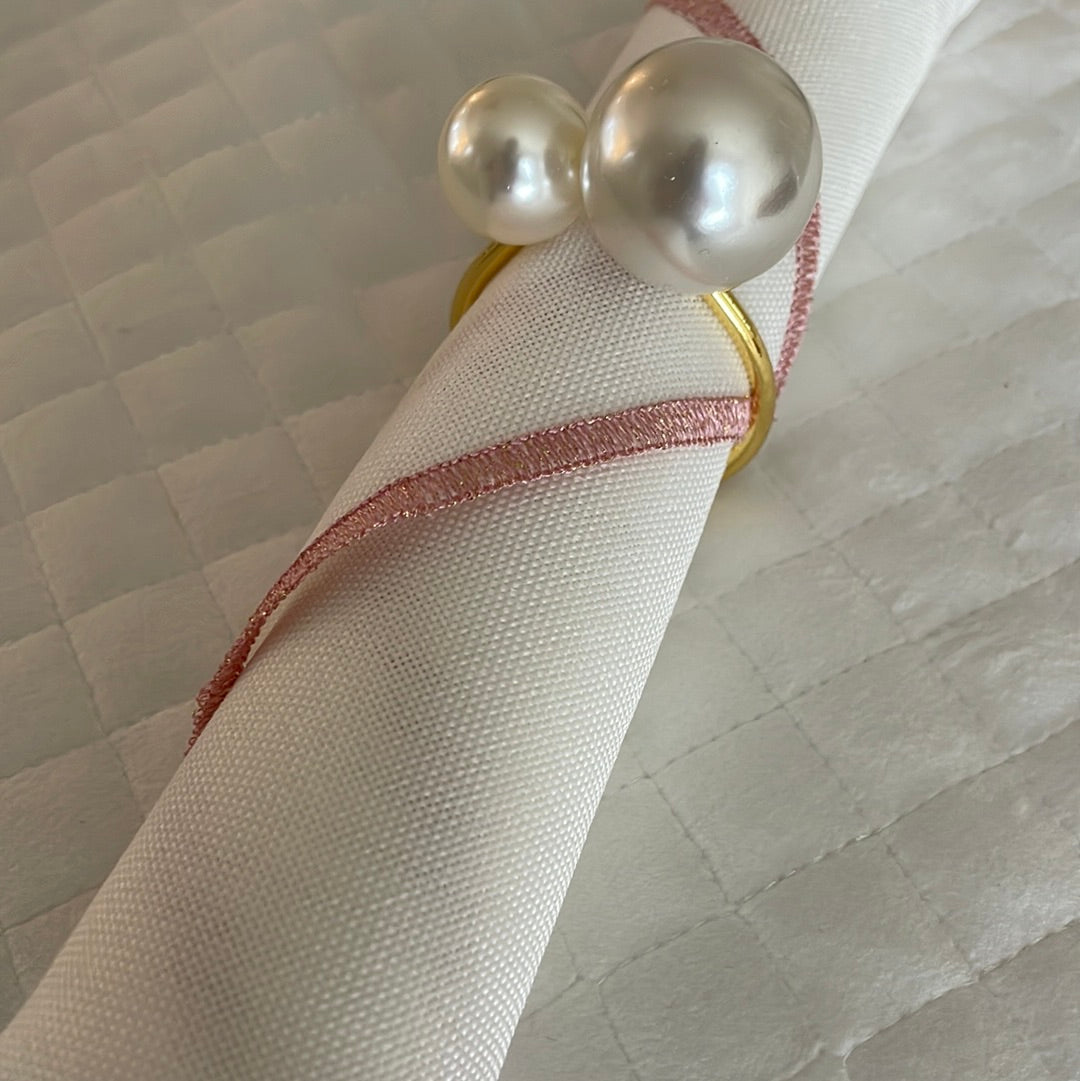 Double pearl napkin ring ( set of 4)