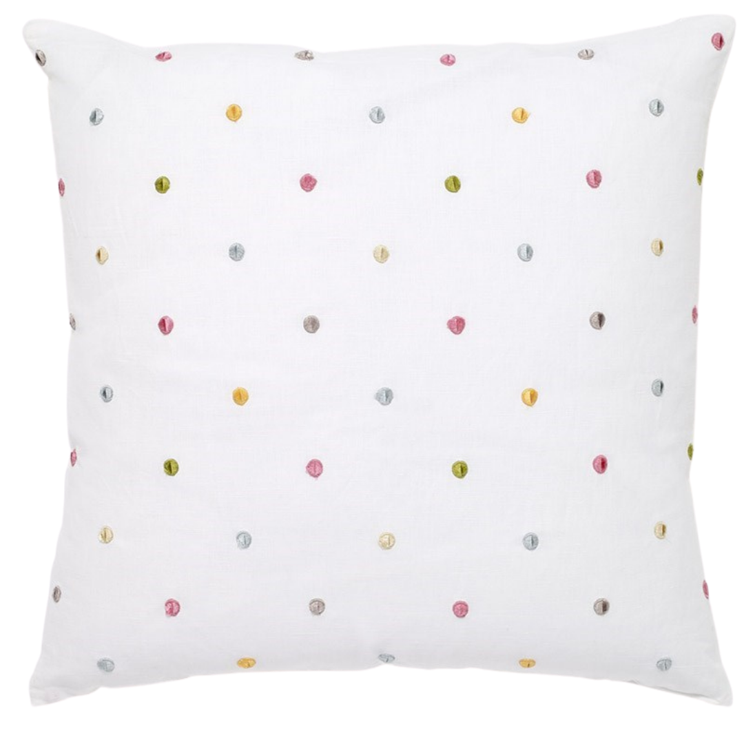 Pink Embroidery Dot Pillows