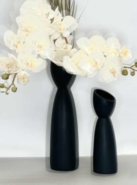 Athena Black Ceramic Bud Vase