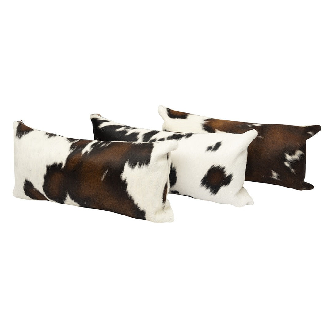 Tricolor Cloudy Solid Panel Cowhide Pillow