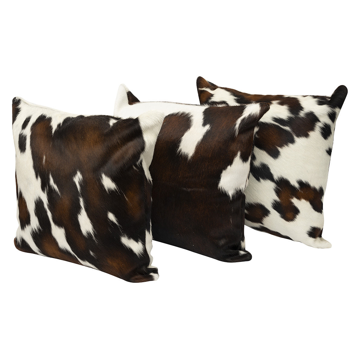 Tricolor Cloudy Solid Panel Cowhide Pillow